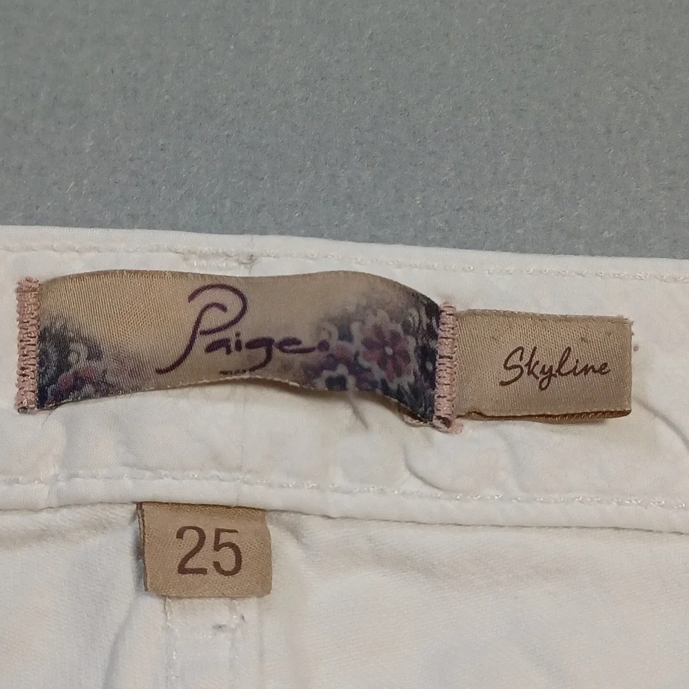 Paige Skyline Skinny Jeans White Denim Size 25 Made in USA‎ Womens